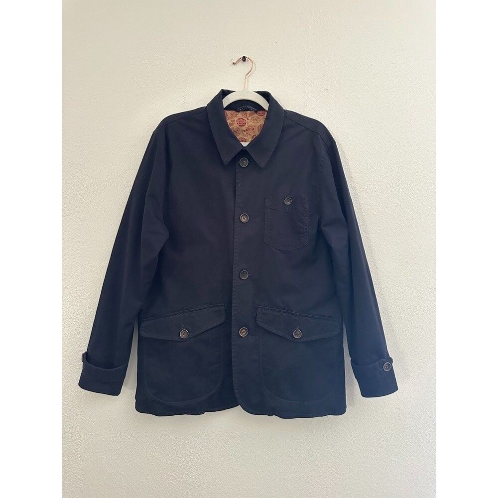 Ted Baker Women's Chore Field Jacket Navy Blue City Career Lined Size 4 (Medium)